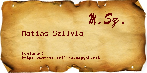 Matias Szilvia névjegykártya